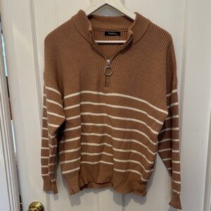 Tan striped sweater